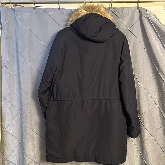 J Crew winter Parka womens size Small navy blue removable fur - Picture 5 of 5